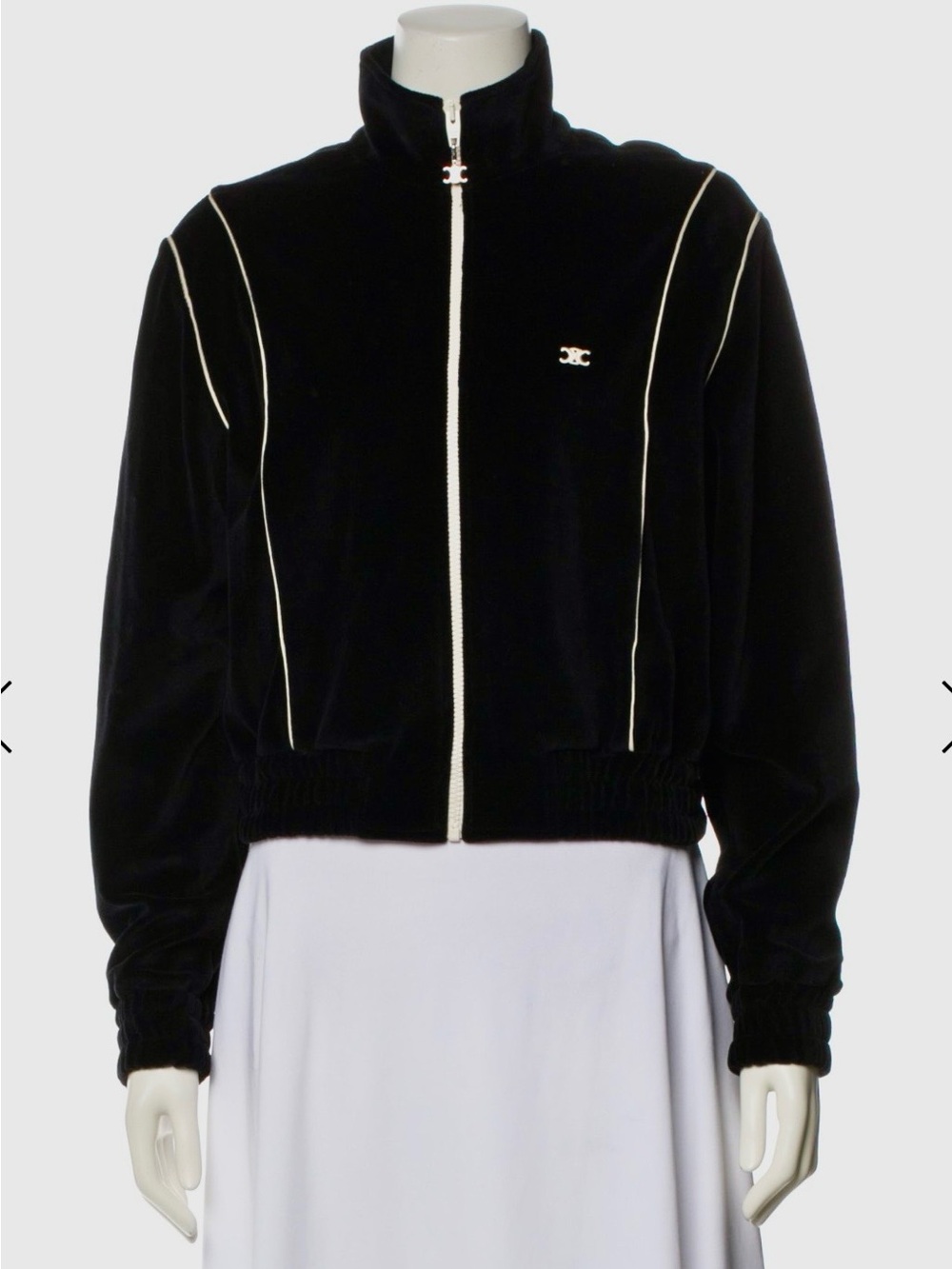 Sex-y Celine Black Velour Bomber Jacket